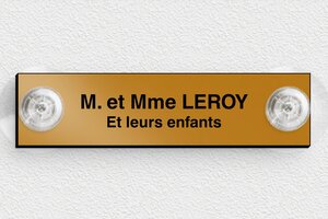 Plaque boîte aux lettres avec ventouse - bal-guide-v-048-1 - 100 x 25 mm - or-noir - suction-cup - bal-guide-v-048-1