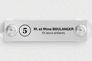 Plaque boîte aux lettres avec ventouse - bal-guide-v-049-1 - 100 x 25 mm - anodise - suction-cup - bal-guide-v-049-1