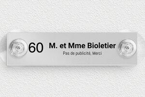 Plaque boîte aux lettres avec ventouse - bal-guide-v-052-1 - 100 x 25 mm - anodise - suction-cup - bal-guide-v-052-1