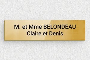 Plaque boite aux lettres laiton - bal-l-002-1 - 100 x 25 mm - poli - glue - bal-l-002-1