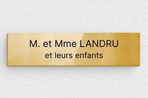 Plaque boite aux lettres laiton - bal-l-005-1 - 100 x 25 mm - poli - glue - bal-l-005-1