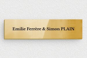 Plaque boite aux lettres laiton - bal-l-005-4 - 100 x 25 mm - poli - glue - bal-l-005-4