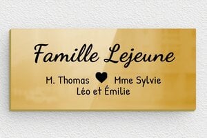 Plaque de porte laiton - bal-l-007-4 - 80 x 35 mm - poli - glue - bal-l-007-4