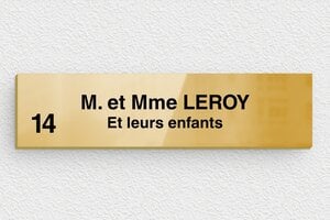 Plaque boite aux lettres laiton - bal-l-009-0 - 100 x 25 mm - poli - glue - bal-l-009-0