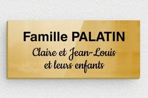 Plaque boite aux lettres laiton - bal-lc-003-1 - 80 x 35 mm - poli - glue - bal-lc-003-1