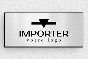 Plaque boite aux lettres avec logo - bal-logo-003-1 - 80 x 35 mm - gris-brillant-noir - glue - bal-logo-003-1