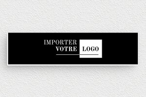 Plaque boite aux lettres avec logo - bal-logo-017-0 - 100 x 25 mm - noir-blanc - glue - bal-logo-017-0