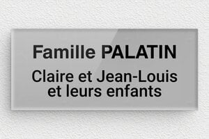 Plaque boite aux lettres plexiglas - bal-plexi-003-1 - 80 x 35 mm - gris-noir - glue - bal-plexi-003-1