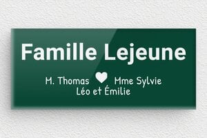 Plaque boite aux lettres plexiglas - bal-plexi-007-4 - 80 x 35 mm - vert-blanc - glue - bal-plexi-007-4