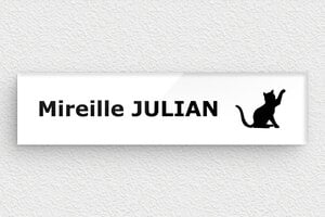 Plaque boite aux lettres plexiglas - bal-plexi-010-0 - 100 x 25 mm - blanc-noir - glue - bal-plexi-010-0