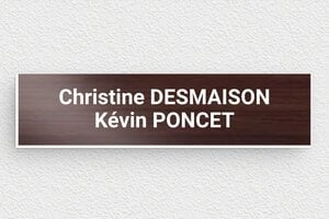 Plaque boite aux lettres plastique - PVC - bal-pvc-012-1 - 100 x 25 mm - noyer-blanc - glue - bal-pvc-012-1