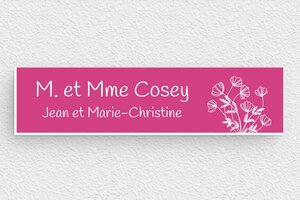 Étiquette de boîte aux lettres à glisser - bal-sf-001-4 - 100 x 25 mm - rose-blanc - none - bal-sf-001-4