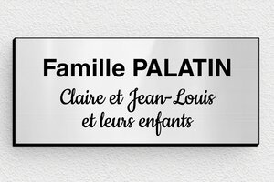 Étiquette de boîte aux lettres à glisser - bal-sf-003-1 - 80 x 35 mm - gris-brillant-noir - none - bal-sf-003-1