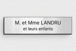 Étiquette de boîte aux lettres à glisser - bal-sf-005-1 - 100 x 25 mm - gris-brillant-noir - none - bal-sf-005-1