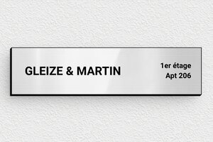 Étiquette de boîte aux lettres à glisser - bal-sf-020-0 - 100 x 25 mm - gris-brillant-noir - none - bal-sf-020-0