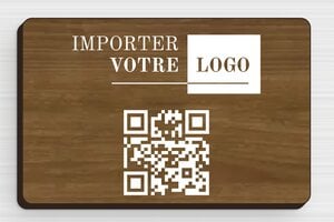 Plaque QR Code - carte-visite-bois-001-3 - 85 x 55 mm - noyer - glue - carte-visite-bois-001-3