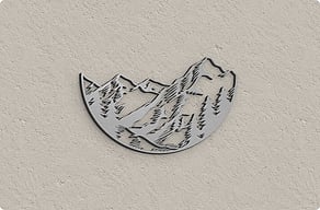 Aluminiumschilder - Bergkontur als freie Silhouette - brosse - glue-cutout - cutout-at-bergkontur-als-freie-silhouette-geburstetes-aluminium