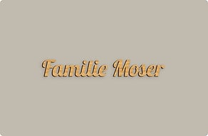Holzschilder - Familienname am Postkasten - bambou - glue-cutout - cutout-at-familienname-in-fetter-schreibschrift-bambusfurnier-postkasten