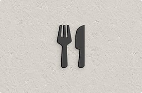 Restaurantschilder - Besteck als freie Silhouette - custom - glue-cutout - cutout-at-messer-und-gabel-als-freie-silhouette-bedrucktes-acrylglas