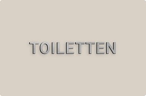 WC Schilder - Türkennzeichnung in klaren Versalien - brosse - glue-cutout - cutout-at-toiletten-in-klarer-grotesk-geburstetes-aluminium-gastetur WC Schilder - Türkennzeichnung in klaren Versalien - brosse - glue-cutout - cutout-at-toiletten-in-klarer-grotesk-geburstetes-aluminium-gastetur
