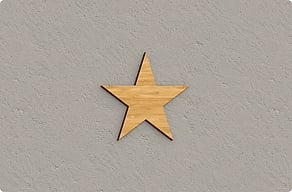 Gravurschilder - Stern als freie Form neben der Tür - bambou - glue-cutout - cutout-de-stern-als-freie-form-feines-bambusfurnier
