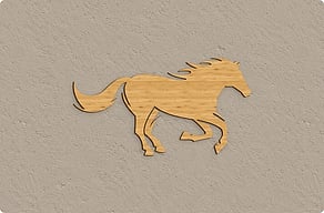Placas para Caballos - Silueta de caballo al galope - bambou - glue-cutout - cutout-es-caballo-al-galope-en-madera-maciza-entrada-de-la-finca