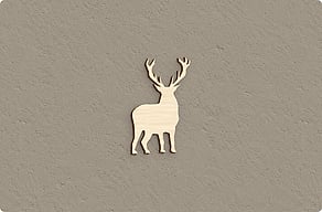 Placas Infantiles para Puerta - Silueta de ciervo para la habitación - erable - glue-cutout - cutout-es-ciervo-en-chapa-de-arce-pared-de-la-habitacion