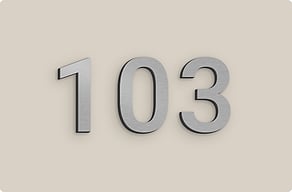 Numéro de chambre d’hôtel - Chiffres de porte en relief - brosse - glue-cutout - cutout-fr-chiffres-de-porte-contemporains-chambre-103