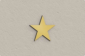Signalétique pour le tourisme - Étoile de classement découpée - brosse-or - glue-cutout - cutout-fr-etoile-de-classement-doree