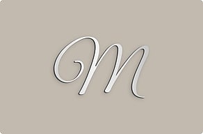 Plaque metal deco - Initiale décorative effet reflet - mirror - glue-cutout - cutout-fr-initiale-effet-miroir-chambre