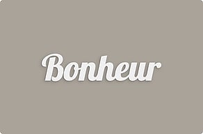 Décoration murale - Mot d'état d'esprit en lettres liées - custom - glue-cutout - cutout-fr-mot-bonheur-en-lettres-liees-entree