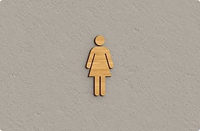 Signalétique Toilette et WC - Silhouette femme découpée - bambou - glue-cutout - cutout-fr-silhouette-femme-en-bambou-plaque