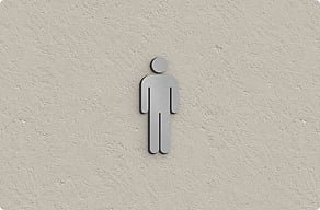 Signalétique Toilette et WC - Silhouette homme découpée - brosse - glue-cutout - cutout-fr-silhouette-homme-en-aluminium-brosse