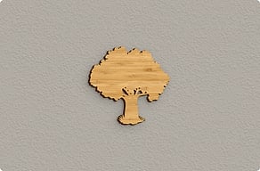 House Signs - Tree silhouette beside the front door - bambou - glue-cutout - cutout-gb-cut-out-tree-in-solid-okoume-beside-the-front-door