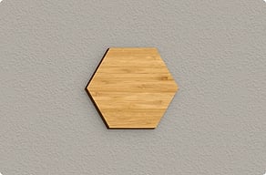 Wood Signs - Hexagonal marker for the gatepost - bambou - glue-cutout - cutout-gb-hexagonal-marker-in-fine-bamboo-veneer-gatepost