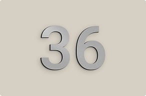 Modern House Number Signs - Raised figures for the front elevation - brosse - glue-cutout - cutout-gb-house-number-in-brushed-aluminium-front-elevation-2 Modern House Number Signs - Raised figures for the front elevation - brosse - glue-cutout - cutout-gb-house-number-in-brushed-aluminium-front-elevation-2