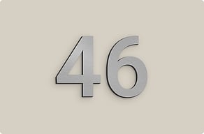 House Signs - House number for the front elevation - brosse - glue-cutout - cutout-gb-house-number-in-brushed-aluminium-front-elevation