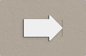Targhe a forma di freccia - Freccia sagomata da corridoio - custom - glue-cutout - cutout-it-freccia-spessa-in-dibond-bianco-corridoio