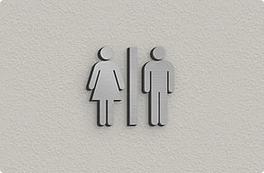 WC bordjes - Uitgesneden toiletsymbool voor de deur - brosse - glue-cutout - cutout-nl-toiletsymbool-in-geborsteld-aluminium-deur