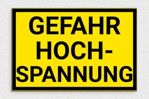 Elektroschilder - Schild 'Gefahr Hochspannung' - 300 x 200 mm - PVC - jaune-noir - glue - de-achtung-hoch-spannung-004-3