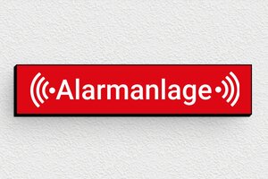 schild videoüberwachung privatgrundstück - Alarmschild - 70 x 15 mm - PVC - custom - glue - de-alarm-schild-001-1