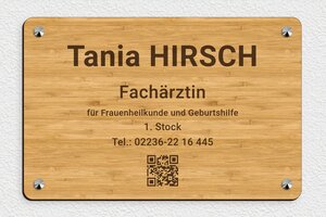 Praxisschild aus Holz - de-arzt-praxis-holz-schild-001-2 - 320 x 210 mm - bambou - screws-caps - de-arzt-praxis-holz-schild-001-2