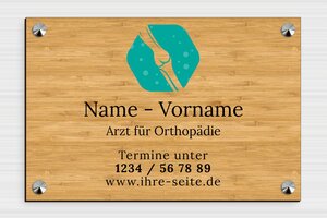 Praxisschild aus Holz - de-arzt-praxis-holz-schild-001-5 - 300 x 200 mm - bambou - screws-caps - de-arzt-praxis-holz-schild-001-5