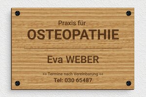 Praxisschild aus Holz - de-arzt-praxis-holz-schild-004-1 - 300 x 200 mm - chene - screws-spacer - de-arzt-praxis-holz-schild-004-1