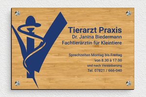 Praxisschild aus Holz - de-arzt-praxis-holz-schild-004-5 - 300 x 200 mm - bambou - screws-spacer - de-arzt-praxis-holz-schild-004-5