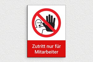 Verbotsschilder - Schild 'Öffentlicher Zutritt verboten' - 110 x 150 mm - PVC - custom - glue - de-baustelle-schild-015-1