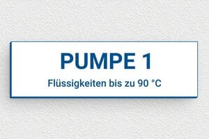 Schild pro branche - de-bereich-industrie-pumpe-010-3 - 100 x 30 mm - blanc-bleu - glue - de-bereich-industrie-pumpe-010-3