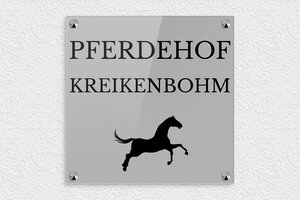 Pferdeschild - de-bereich-pferde-stall-003-3 - 300 x 300 mm - gris-noir - screws-caps - de-bereich-pferde-stall-003-3