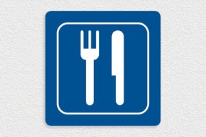 Restaurant Schild - Restaurantschild - 300 x 300 mm - PVC - bleu-blanc - none - de-bereich-tourismus-restaurant-002-3