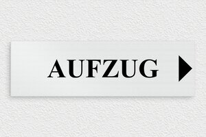 Schild pro branche - Wegweiserschild zum Aufzug - 300 x 90 mm - Aluminium - brosse - glue - de-bereich-turismus-hotel-003-3